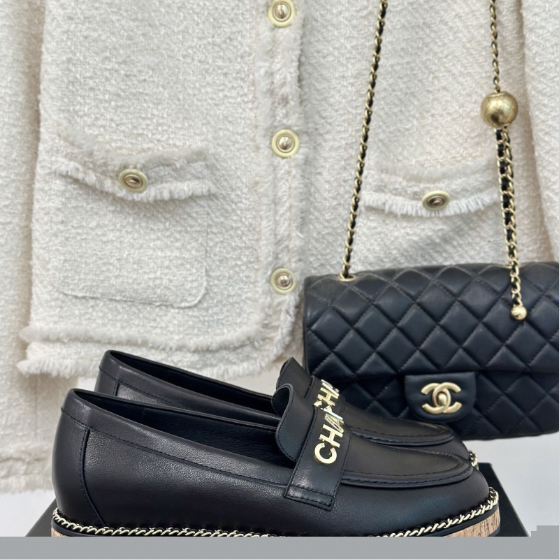 Ch*el leather shoes